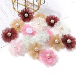 Fleurs décoratives 10 pièces fil perle artificielle faux pour la décoration de la maison décoration de mariage bricolage mariée cheveux couronne fille robe accessoires