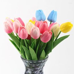 Fleurs décoratives 10pcsartificial tulip flower bouquet réel tactile pu plastics faux pour décoration de mariage home jardin décoraive