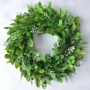 Couronne de fleurs décoratives 11.8 pouces, couronne de verdure pour mariage, ferme, décoration de printemps, cadeau de pendaison de crémaillère