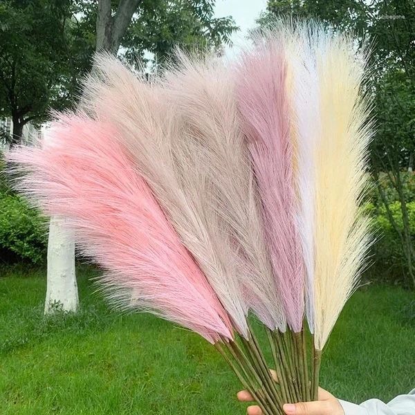 Flores decorativas 110 cm Planta artificial Pampas Hierba Falso Seco Flor de América del Sur para la boda DIY Reed Boho