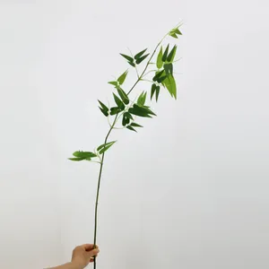 Fleurs décoratives 115cm feuilles de bambou artificielles Arrangement floral plante de printemps décoration de bureau à domicile