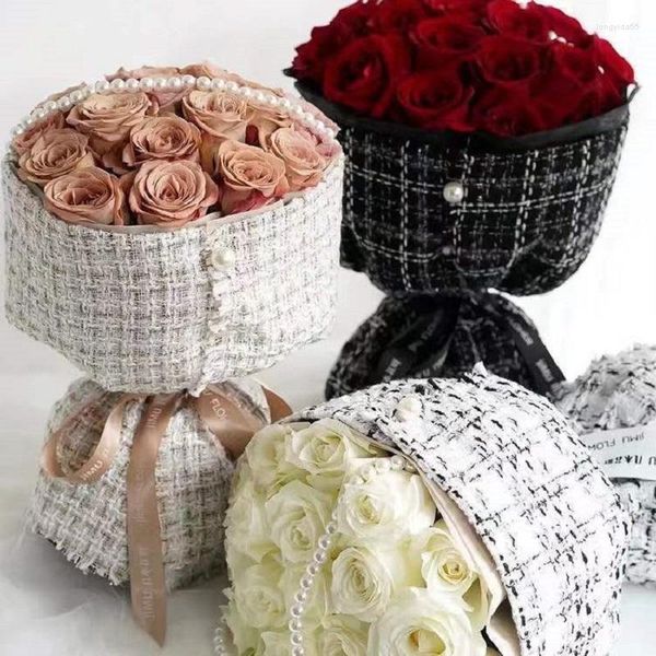 Fleurs décoratives 11pcs / faisceau Savon de fleurs artificielles Bouquet de rose Sacs-cadeaux de la Saint-Valentin Mariage de Noël Mariage de Noël