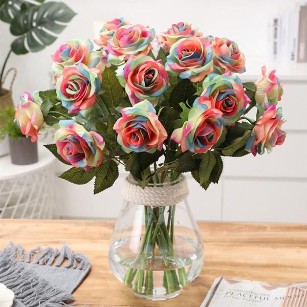 Fleurs décoratives 11 pièces, roses hydratantes haut de gamme, Mini fleurs artificielles tactiles, Bouquet de mariage, décoration de maison
