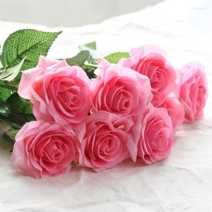 Decoratieve bloemen 11stcs Real Touch Rose Artificial White Red Realistische Fake Flower Diy Bouquet Wedding Birthday Party Home Decor