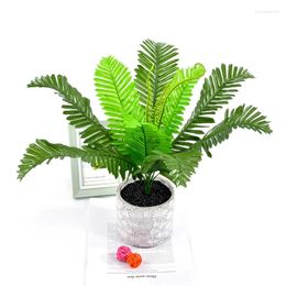 Decoratieve bloemen 12/18/24-head DIY Tropische palmbomen blad ijzerbos plastic kunstmatige groene planten nepbladeren Home Decor