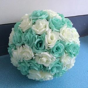 Fleurs décoratives 12 ''30cm suspendues en soie Rose fleur centres de table mariage baiser Pomanders menthe décoration boule