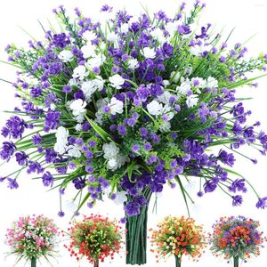 Fleurs décoratives 12 lots, fausses fleurs artificielles d'extérieur, plantes en plastique résistantes aux UV, Simulation pour décoration extérieure de jardin suspendue