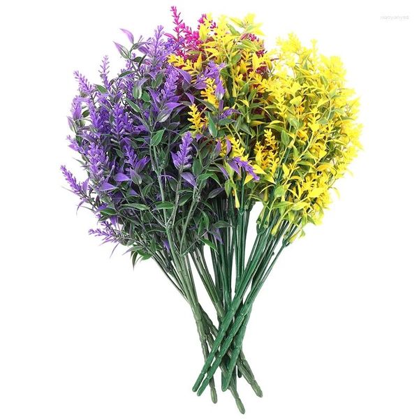 Fleurs décoratives 12 paquets de lavande artificielle faux pour la décoration des fausses plants de jardin