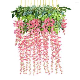 Fleurs décoratives 12 Pack 43.2 "bande de fleurs de glycine artificielle mariage jardin salon bureau bricolage décoration