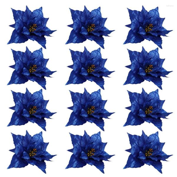 Fleurs décoratives 12 pcs Arbre de Noël artificiel Ornements en métal couronne de fabrication de fabrication de simulation de décoration de fête accessoires faux