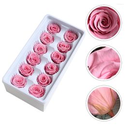 Fleurs décoratives 12 pcs / boîtes Fleur préservée roses roses claires pour toujours Savon de bain Valentin Day Immortal Gift