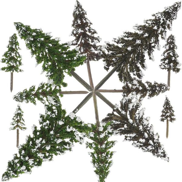 Fleurs décoratives 12 pièces modèle de Table de sable de cèdre décor de verdure Mini arbres de Noël paysage Micro accessoire éponge scène de pin gel
