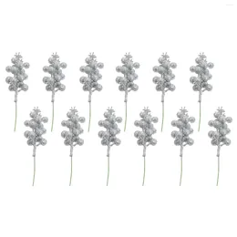 Fleurs décoratives 12 pcs décorer les baies ornes de Noël Garlande simulées branches fausses fournitures de couronne