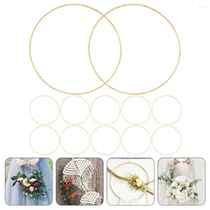 Decoratieve bloemen 12 PCS Droomvanger Hoop Craft Diy Rings Frame Moon Wrans Making Tool Wind Chimes Windbell Metal Gold Frames