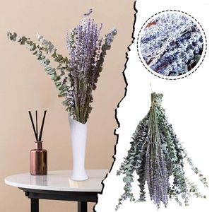 Decoratieve bloemen 12 stuks gedroogde geconserveerde stengels lavendelbundels voor douche 18 inch bladeren ster