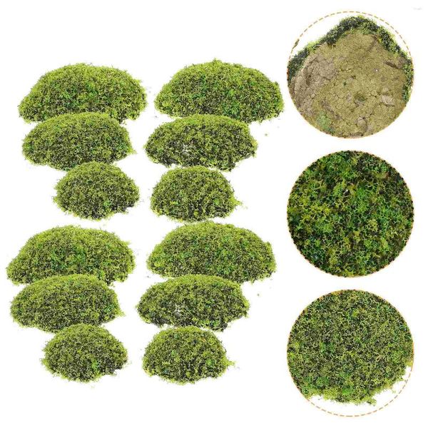 Flores decorativas 12 PC Molse falso Moss Decoración del hogar Bionic Diy Faux Faux Planta