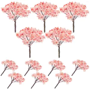 Fleurs décoratives 12 Pcs Japon Arbre Modèle Faux Plantes Extérieur Faux Arbres Artificiels Faux Fleur De Cerisier Accessoires Pièce Maîtresse