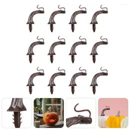 Decoratieve bloemen 12 PCS Plastic pompoenhandgreep Danksgiving Figurines Decor Hoofd Accessoire Harvest Halloween Props