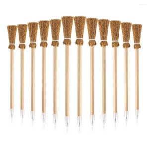 Decoratieve bloemen 12 pc's heks bezempotloden voor Halloween Broomstick Ballpoint Party Gunsten Prop Writing