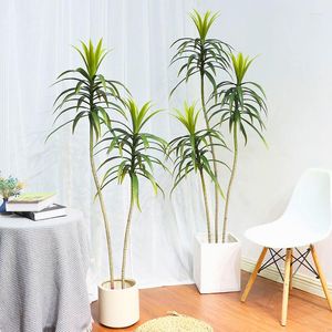 Decoratieve Bloemen 120-150cm Grote Kunstmatige Dracaena Planten Ingemaakte Nep Plastic Tropische Palmboom Bonsai Voor Thuis Binnen Tuin Bruiloft