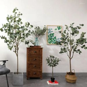 Flores decorativas de 120 cm/150 cm Eucalipto artificial Árbol en maceta simulación de planta verde falsa bonsai jardín para el hogar boda al aire libre