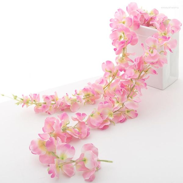 Fleurs décoratives 120 cm fleur artificielle rotin mariage scène romantique décoration Arches longues vignes maison fête fournitures fausses plantes