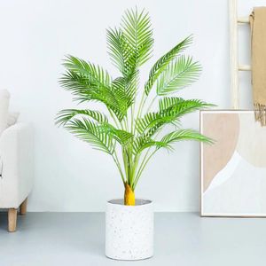 Decoratieve bloemen 120 cm kunstmatige grote tropische palmplant nep koko'sboombladeren plastic groen voor huizentuin el decor