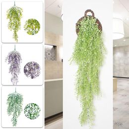 Flores decorativas 120cm plantas artificiales hoja verde hiedra vid colgante de pared hogar hojas falsas decoración de boda jardín sala de estar Club Bar