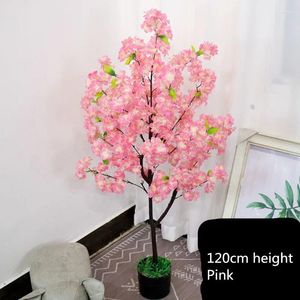 Decoratieve bloemen 120 cm Hoogte Pink Kersenbloesem Tree Potting Simulatie Fake Silk Flower Branch Plant Ornament voor Home Decor