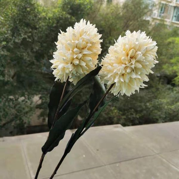 Fleurs décoratives 12 cm tête/2 pièces fleur séchée artisanale naturelle avec tige de fil vraies feuilles affichage éternel mariage décoration de la maison accessoires