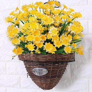 Fleurs décoratives 12 PC Marguerites Artificielles Non Fading Plantes En Plastique Qui Décorent Les Fenêtres Coloré Faux Bouquet De Fleurs Décoration