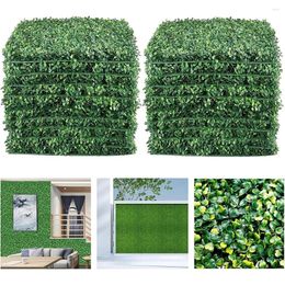 Decoratieve bloemen 12 stks 25x25cm kunstmatige planten wandpaneel buxushout gras achtergrond panelen thuis tuin achtertuin hek groene decor