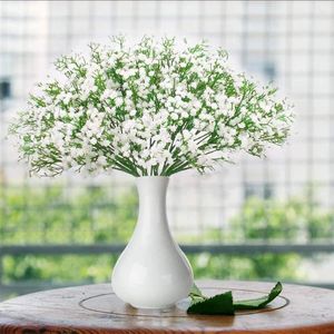 Fleurs décoratives 12pcs 50 cm de long Baby Breath Gypsophile Real Touch For Wedding Party Home Garden Bridal Shower Decor