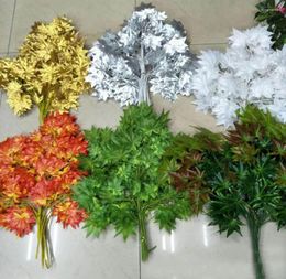 Fleurs décoratives 12pcs de 60 cm de longueur Arbre feuille de branche artificielle pour la fête de mariage du bureau à domicile décoration 6 Couleur