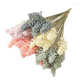 Fleurs décoratives 12 pièces artificielle bébé souffle mousse Berry Spike fausse fleur de vanille pour la douche de mariage mariée fête intérieure décor à la maison