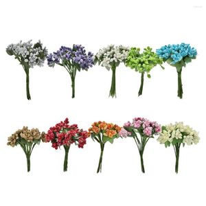 Fleurs décoratives 12 pièces bourgeon artificiel étamine baie Bacca fleur pour décoration de mariage bricolage Scrapbooking