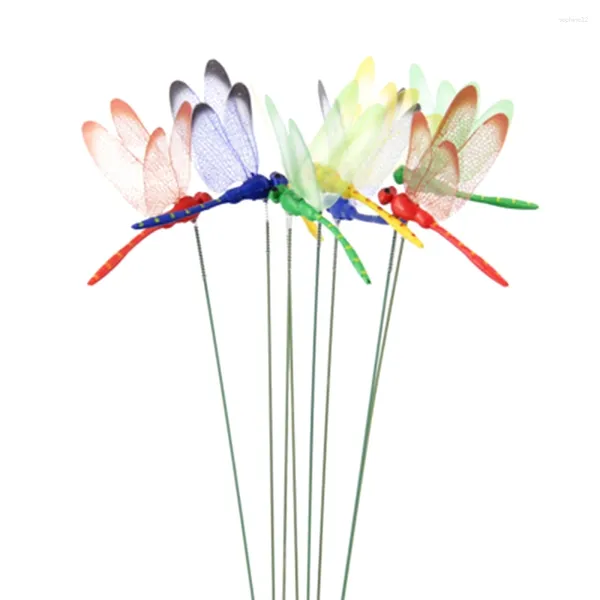 Fleurs décoratives 12pcs Deroufle artificielle papillons de jardin décoration de simulation extérieure Stakes Yard Plant Lawn Decor Stick