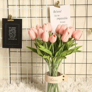 Flores decorativas 12 piezas de flores artificiales realistas antidecoloración enviar un regalo DIY accesorios de pografía mini simulación tulipán regalos del día de la madre
