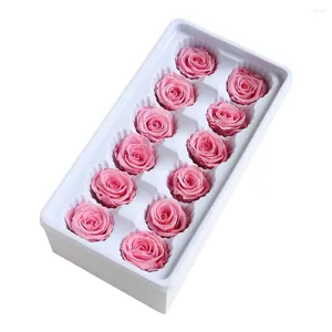 Fleurs décoratives 12 pièces fleur de Rose artificielle bricolage accessoires de mariage faire des pinces à cheveux de mariée bandeaux robe lumière