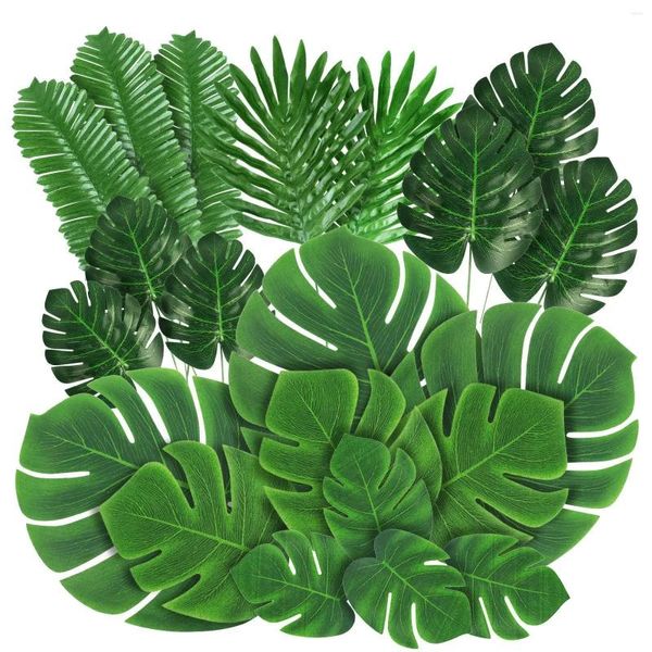 Fleurs décoratives 12pcs Artificiel Tropical Palm Fears Party Decoration Summer Wedding Birthday Home Decor Decor Fake plante