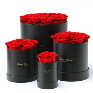 Fleurs décoratives 12 pièces/boîte conservées créative saint valentin cadeau savon fleur Portable câlin seau mariage bonbons stockage pour