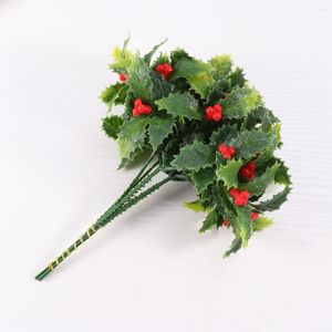 Decoratieve Bloemen 12st Kerst Bloem Picks Holly Berry Stem Boom Bloemen Pick Takken Vakantie Decoratie Arrangementen Thuis