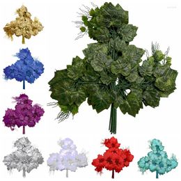 Fleurs décoratives 12 pièces feuille de raisin plantes artificielles maison bureau décoration Salon fausses feuilles verdure mariage jardin extérieur
