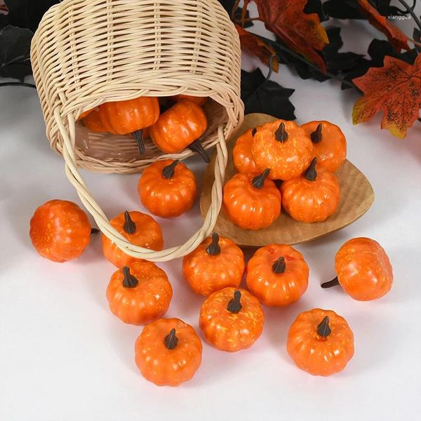 Flores decorativas 12 piezas de Halloween Mini verduras falsas calabaza artificial DIY manualidades decoración de simulación fiesta en casa accesorios de cosecha suministros