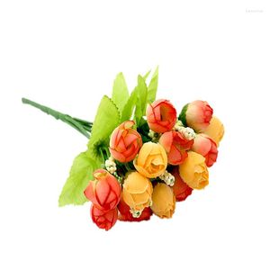 Decoratieve bloemen 12 stks/kavel kunstmatige bloem 2 cm zijden veer rozen bruid boeket thuis bruiloft decor plakboeking diy benodigdheden