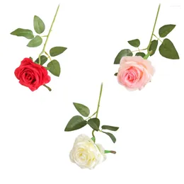 Fleurs décoratives 12pcs Ensemble artisanat exquis et élégance Roses Silk pour tactile romantique rose clair