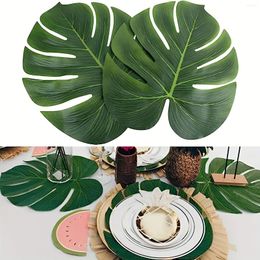 Fleurs décoratives 12pcs Feuilles tropicales Décorations Foliage réaliste pour la jungle Hawaii Animal Fêtes accessoires de table parfaites