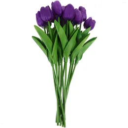 Fleurs décoratives 12 pièces tulipes réalistes ornements de tulipes bougies flottantes artificielles Vase remplisseurs Bouquet