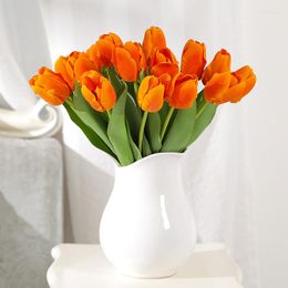 Decoratieve bloemen 13,7 inch Tulp kunstbloem Real Touch boeket nep voor huwelijksceremonie decor huis tuin