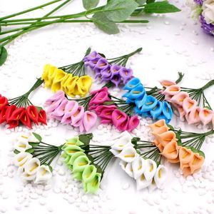 Decoratieve bloemen 144pcs/pack calla kunstmatige lelie nepbloemboeket voor bruidshuizen thuisfeestdecoratie